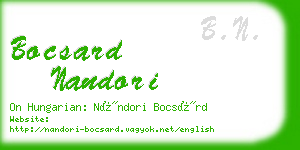 bocsard nandori business card